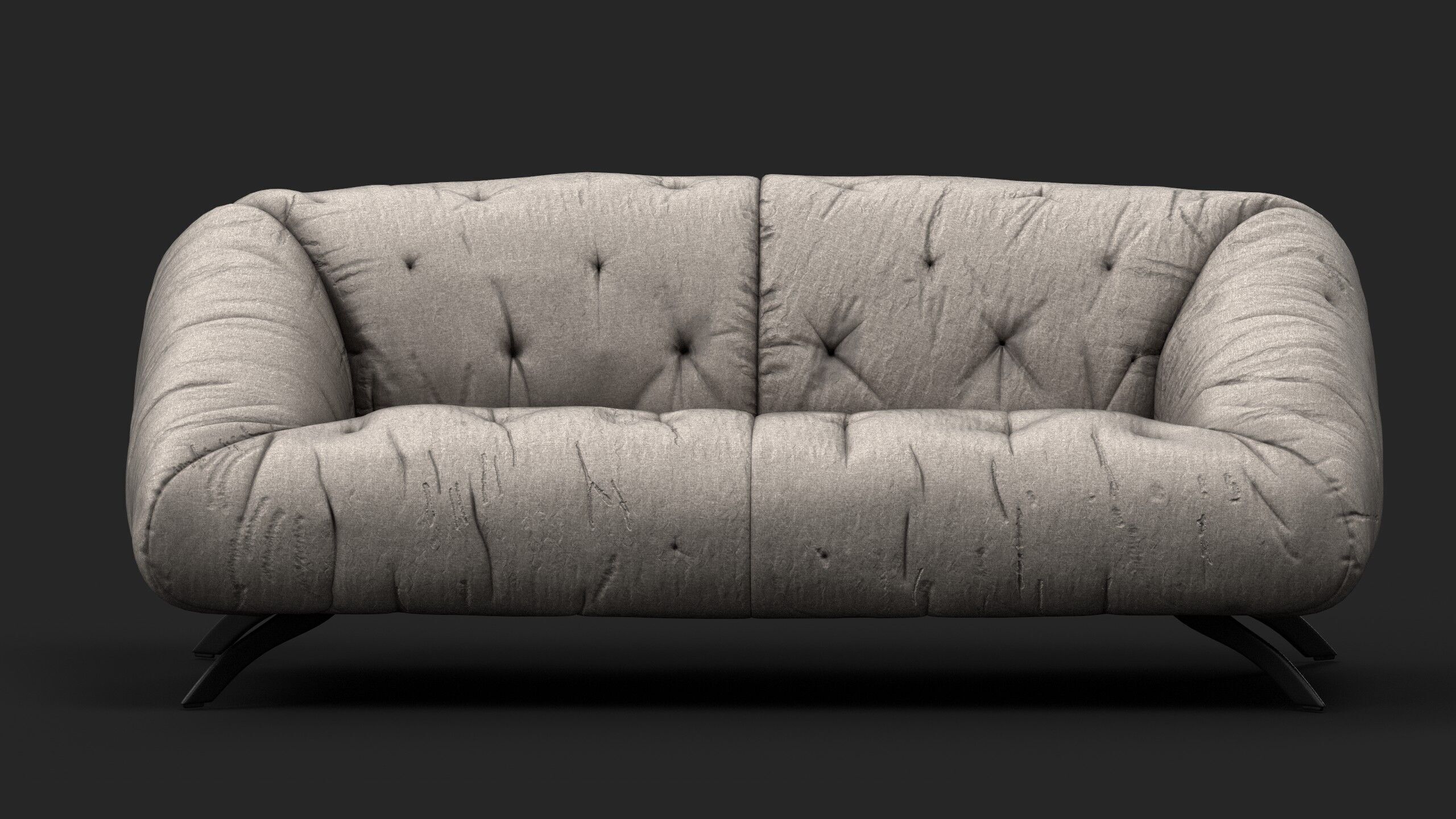 Sofa-3 seater Low-poly 3D model_2