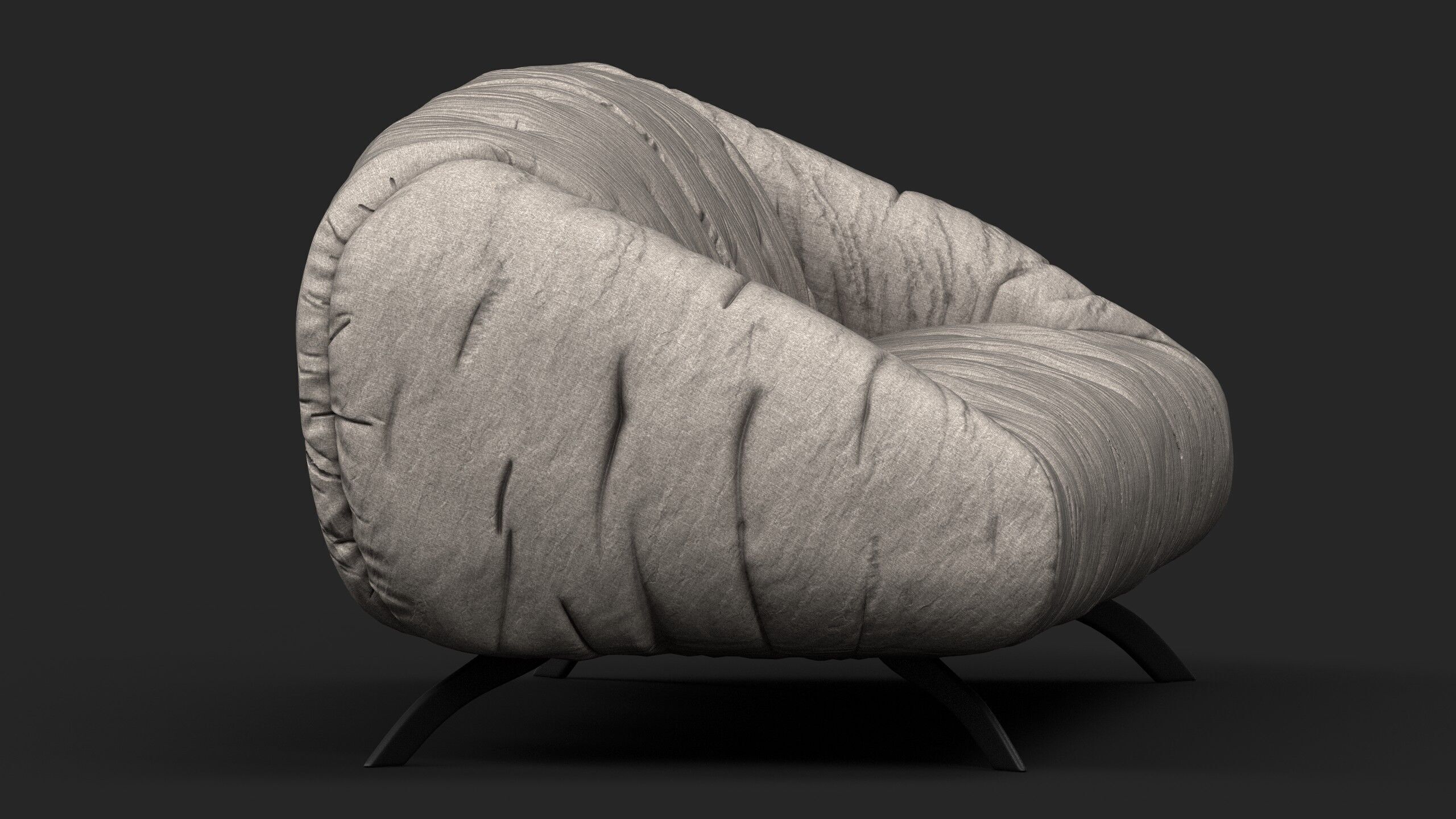 Sofa-3 seater Low-poly 3D model_4