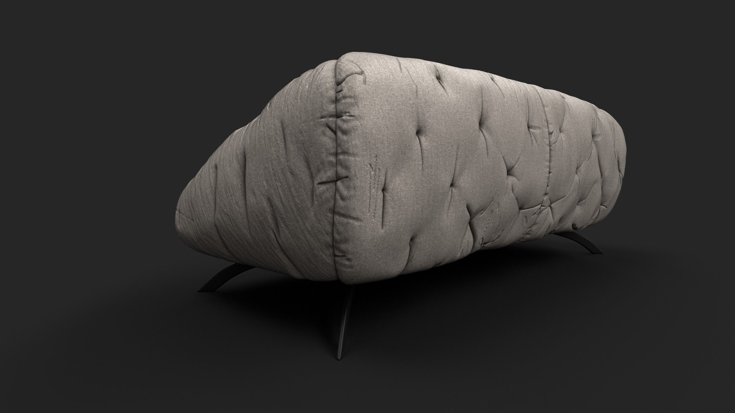 Sofa-3 seater Low-poly 3D model_6
