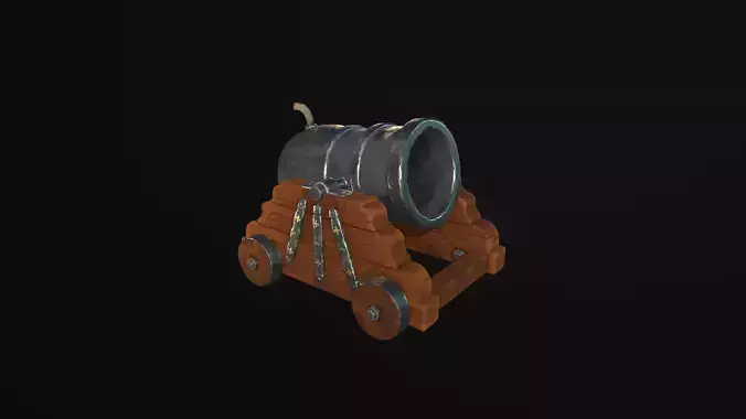 Pirate Cannon naval maritime game-ready stylized weapon