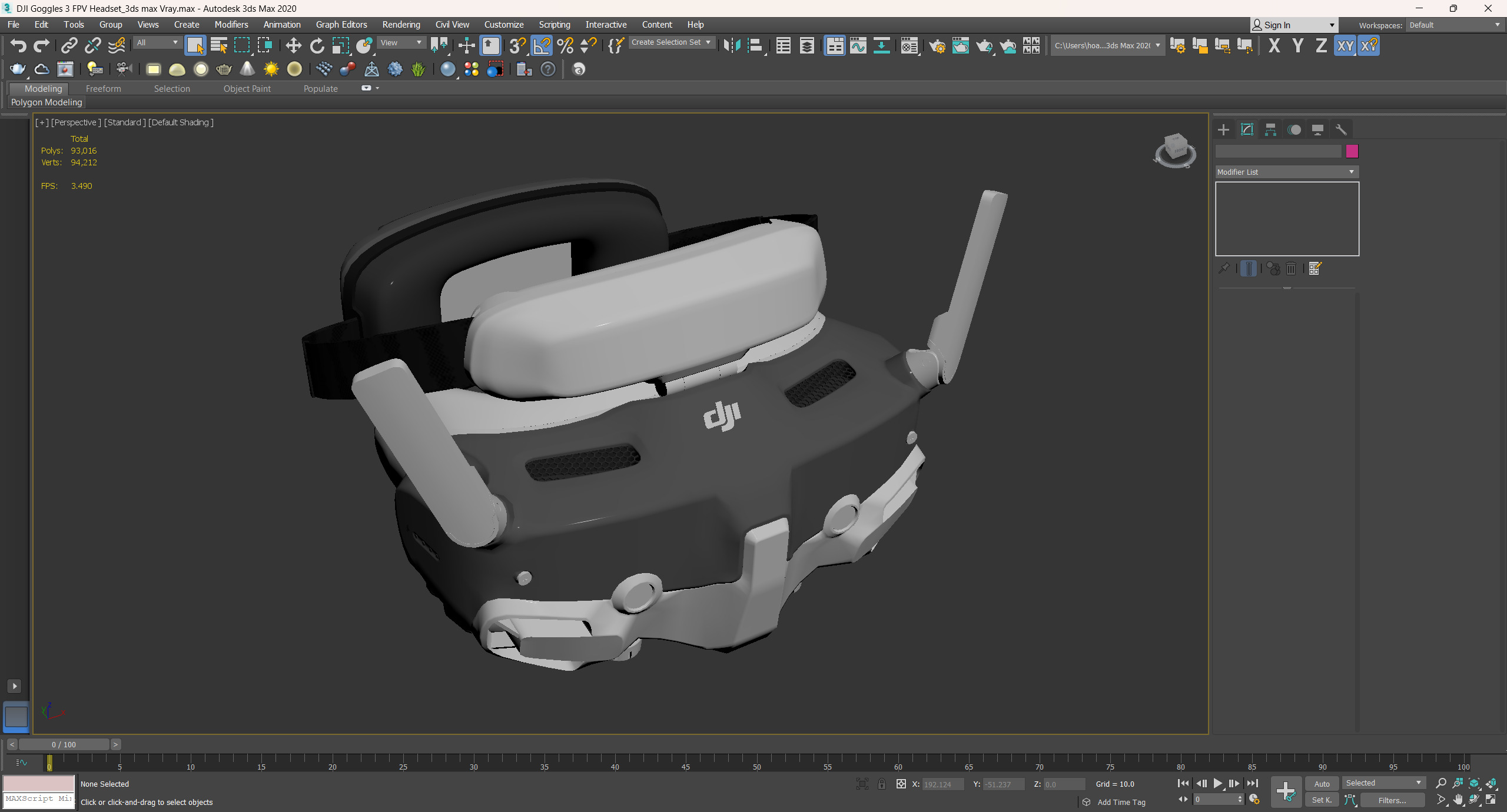 DJI Goggles 3 FPV Headset 3D model_12