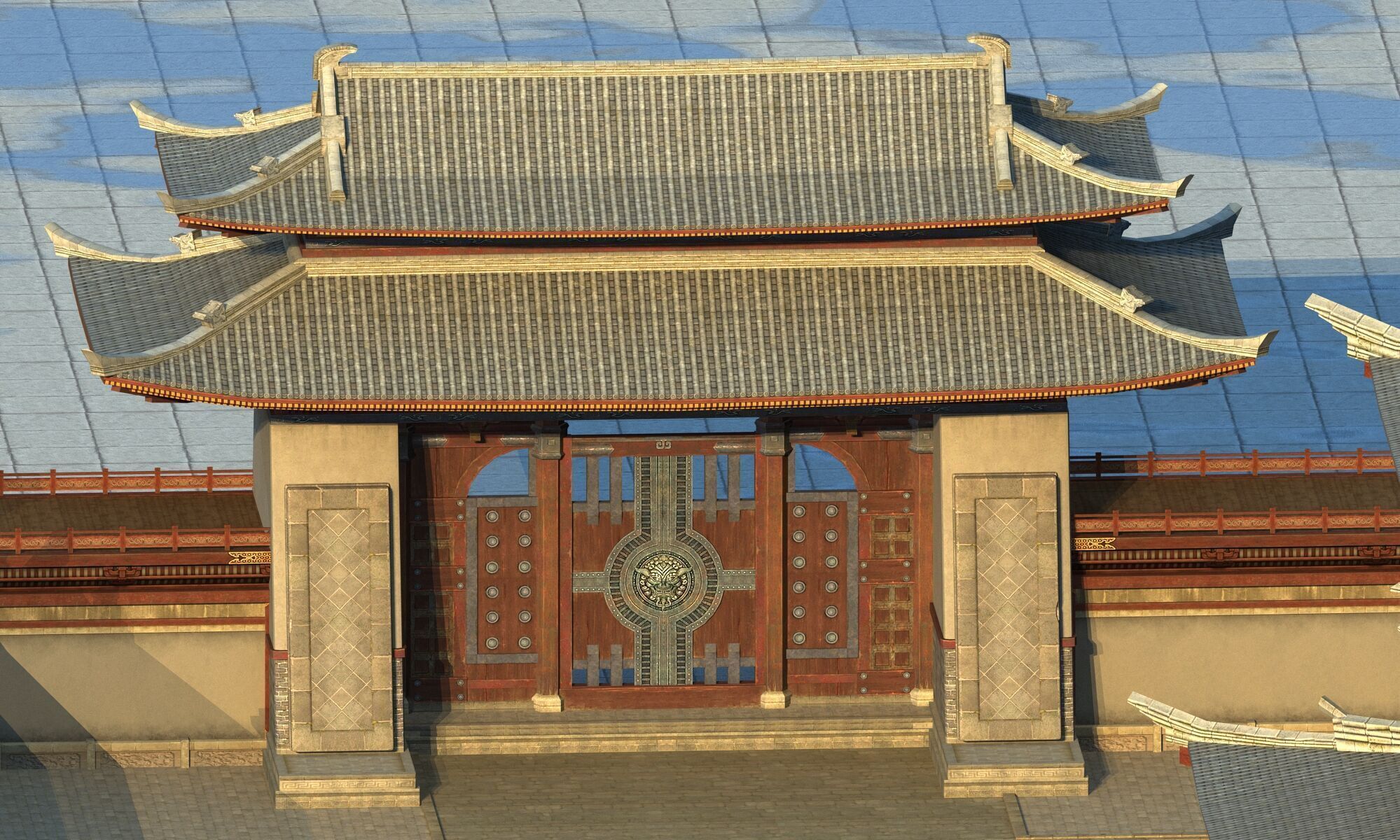 Ancient Chinese architecture Low-poly 3D model_7