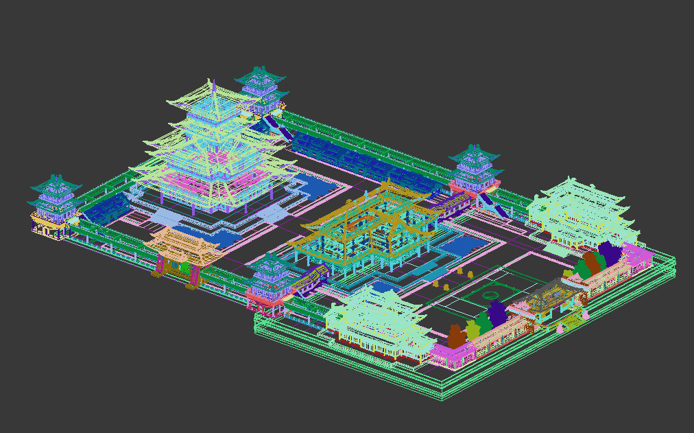 Ancient Chinese architecture Low-poly 3D model_20