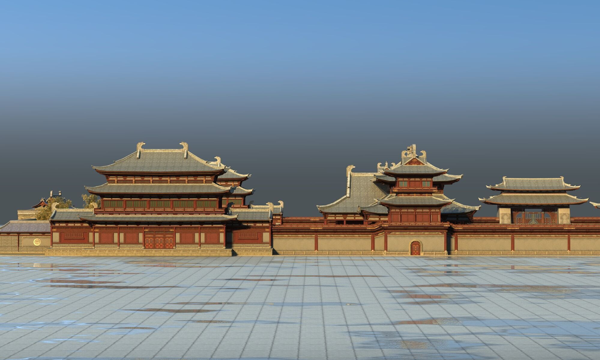Ancient Chinese architecture Low-poly 3D model_12