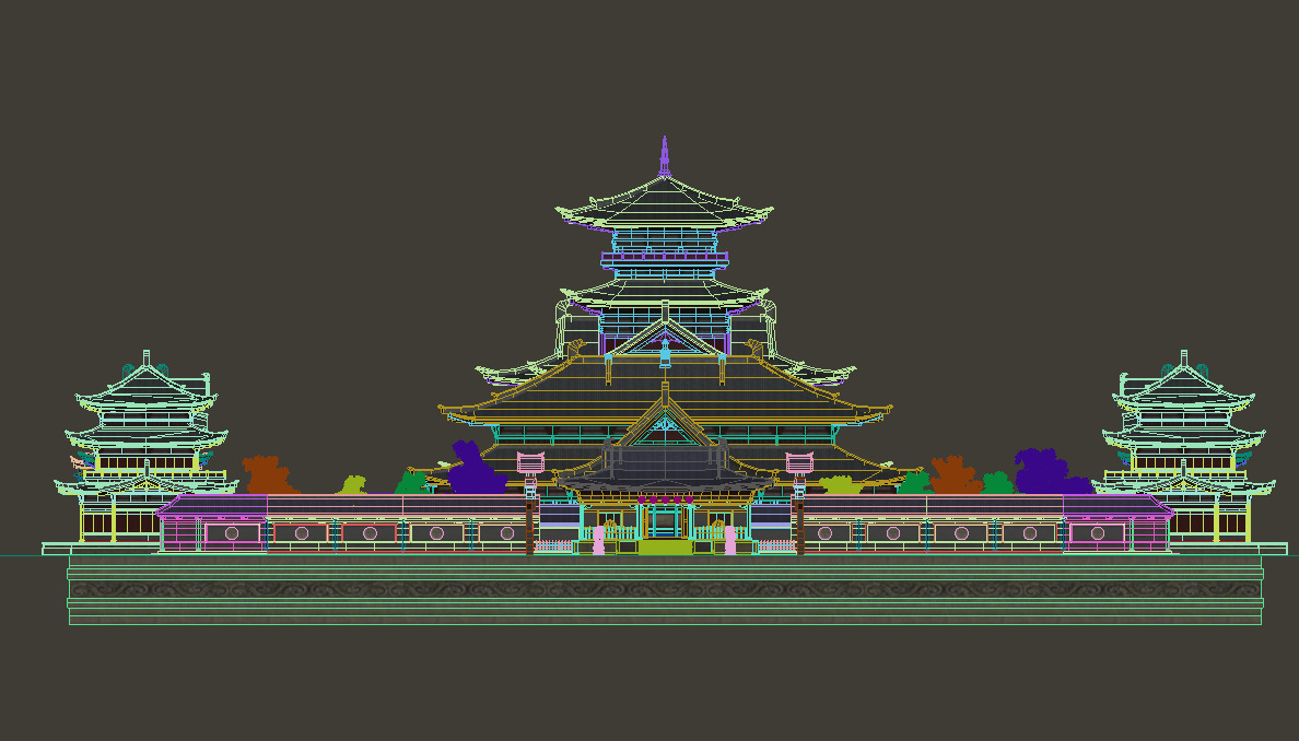Ancient Chinese architecture Low-poly 3D model_18