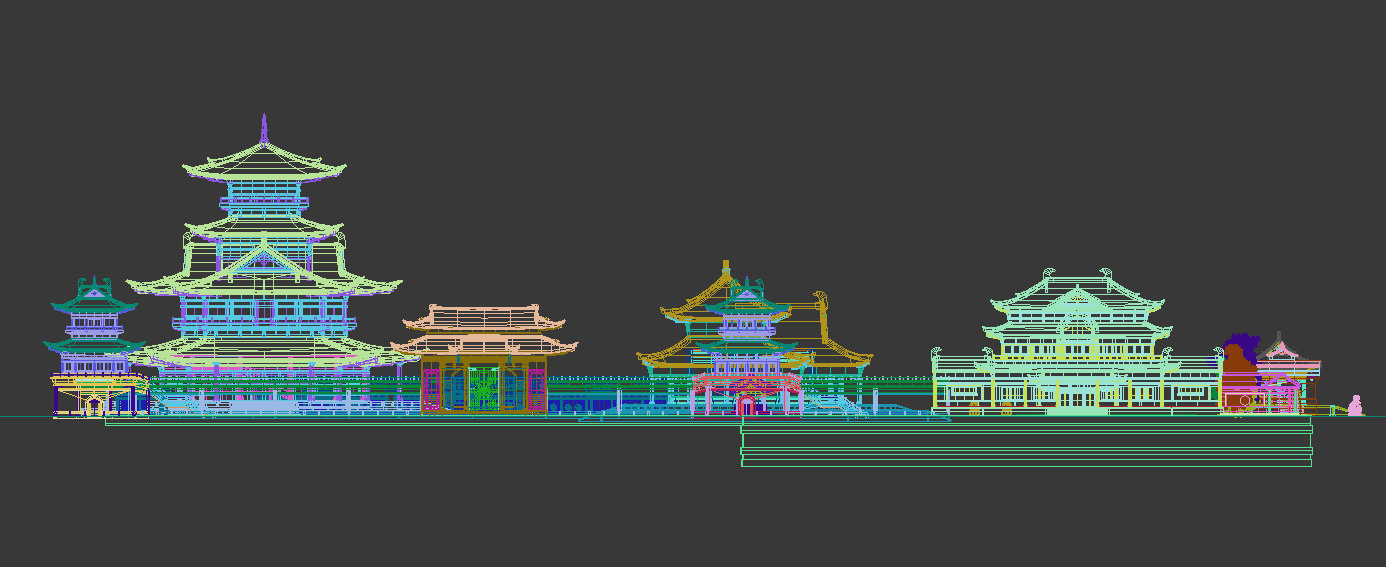Ancient Chinese architecture Low-poly 3D model_21