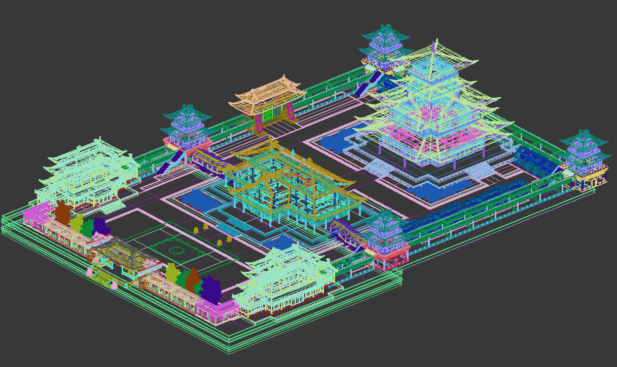 Ancient Chinese architecture Low-poly 3D model_17