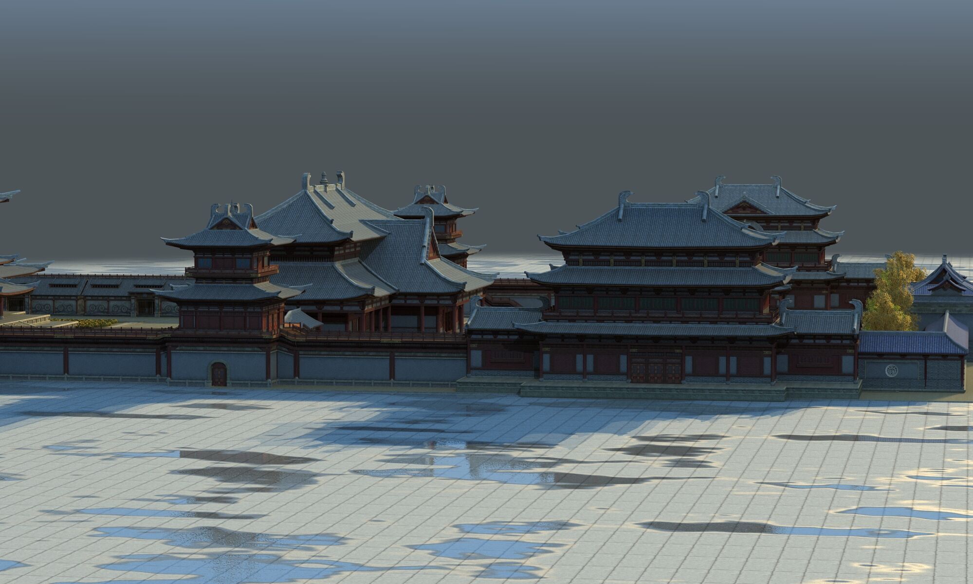 Ancient Chinese architecture Low-poly 3D model_10