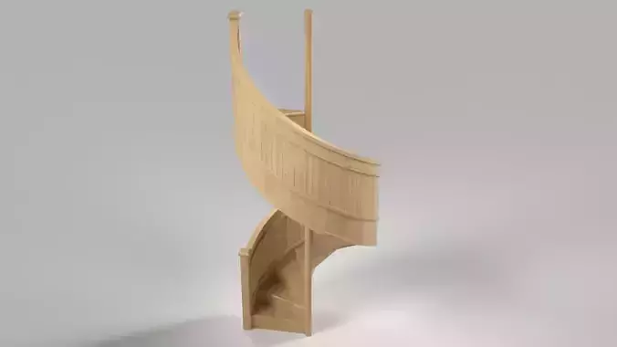 Light Oak Wooden Spiral Staircase