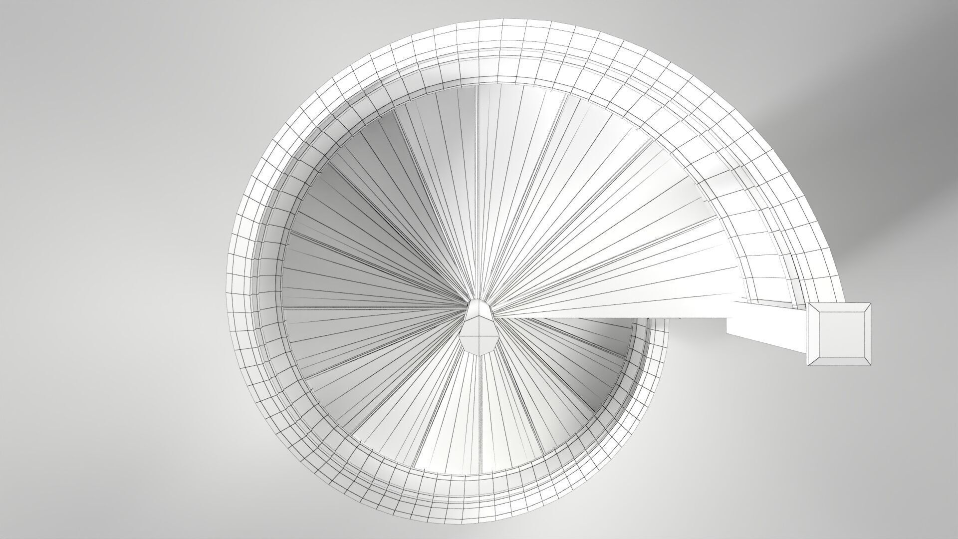 Light Oak Wooden Spiral Staircase Low-poly 3D model_5