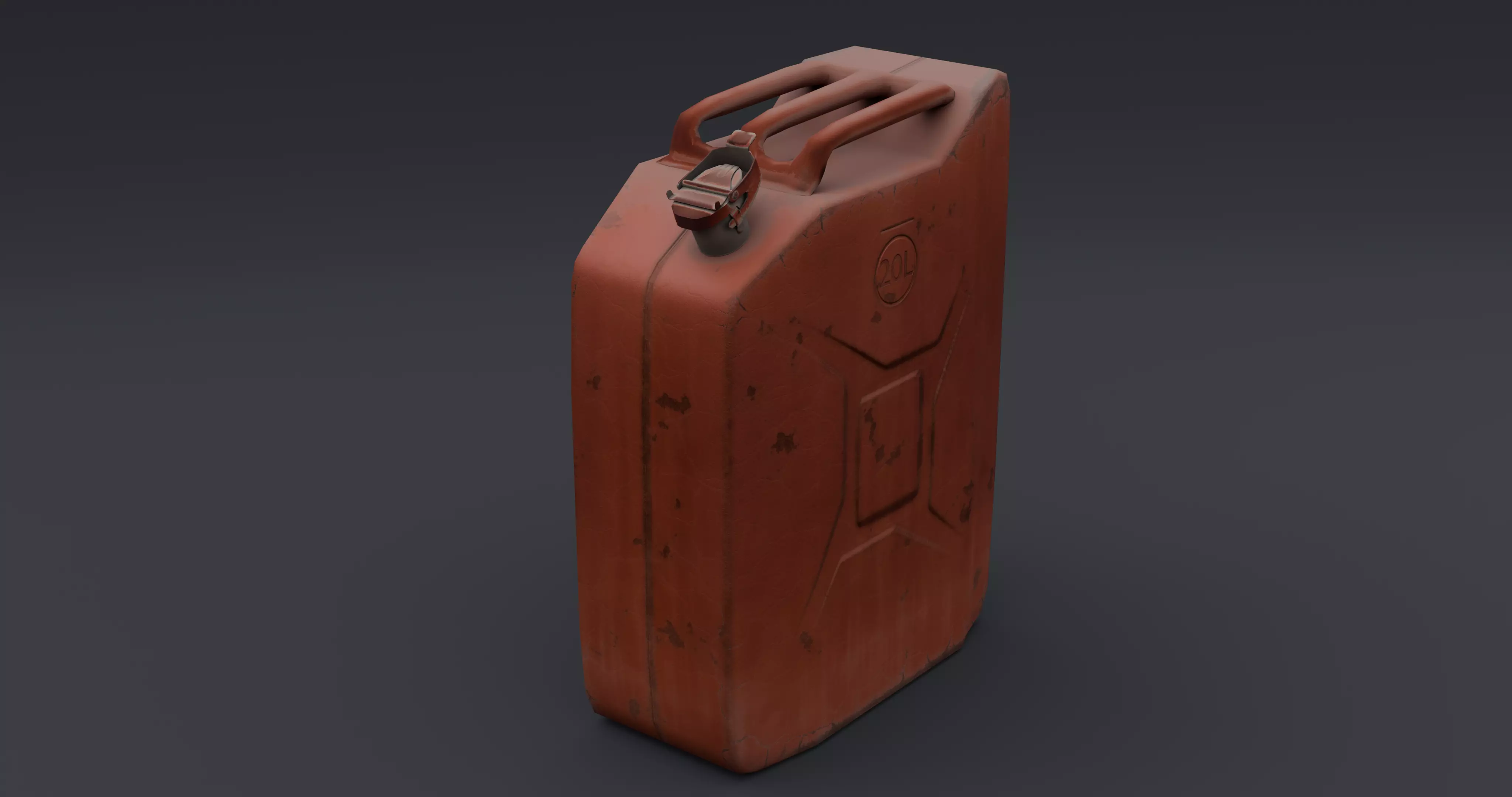 Fuel Can - Gas Can - Old Jerry Can - Low Poly Low-poly 3D model_0