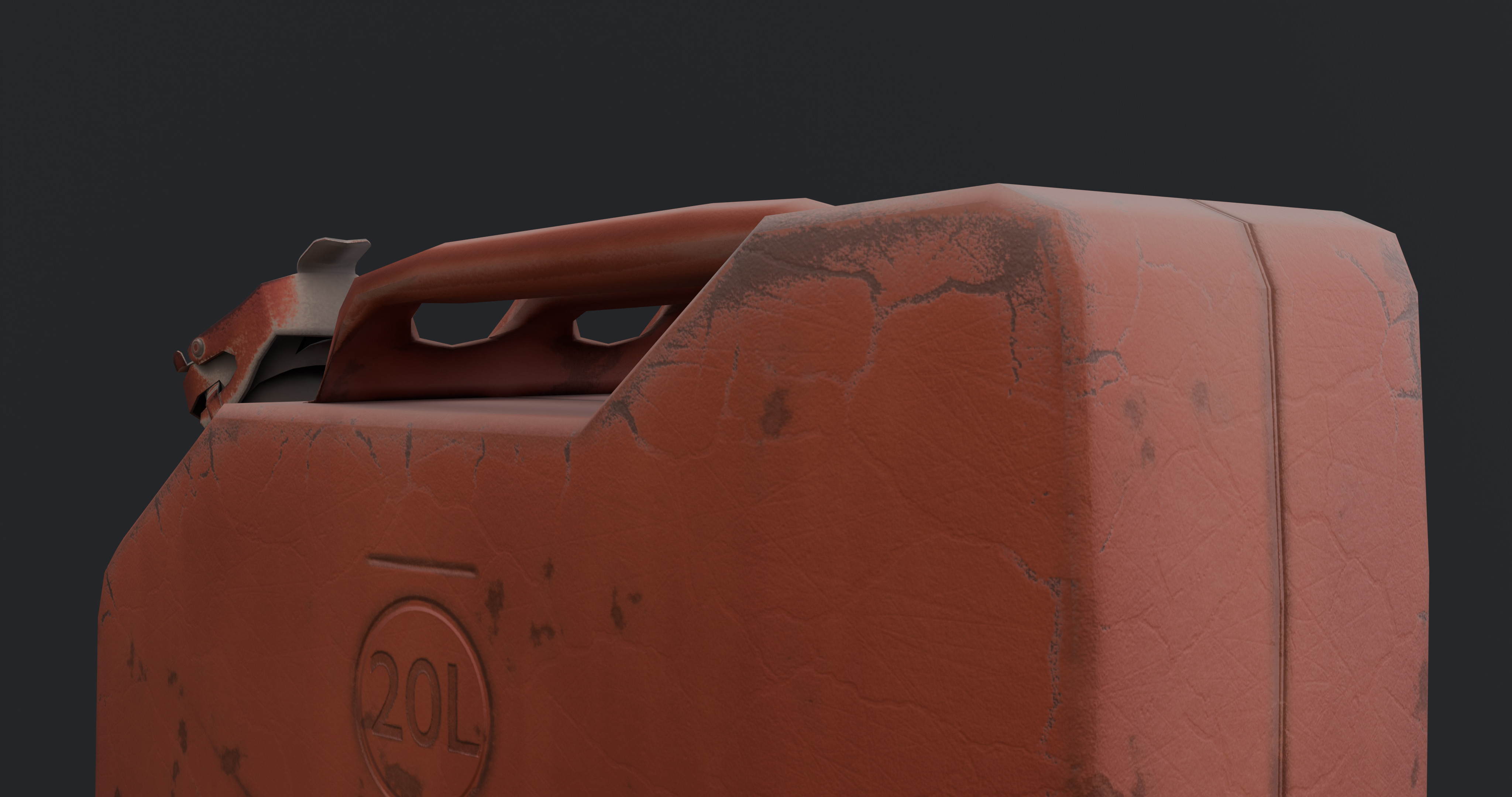 Fuel Can - Gas Can - Old Jerry Can - Low Poly Low-poly 3D model_5