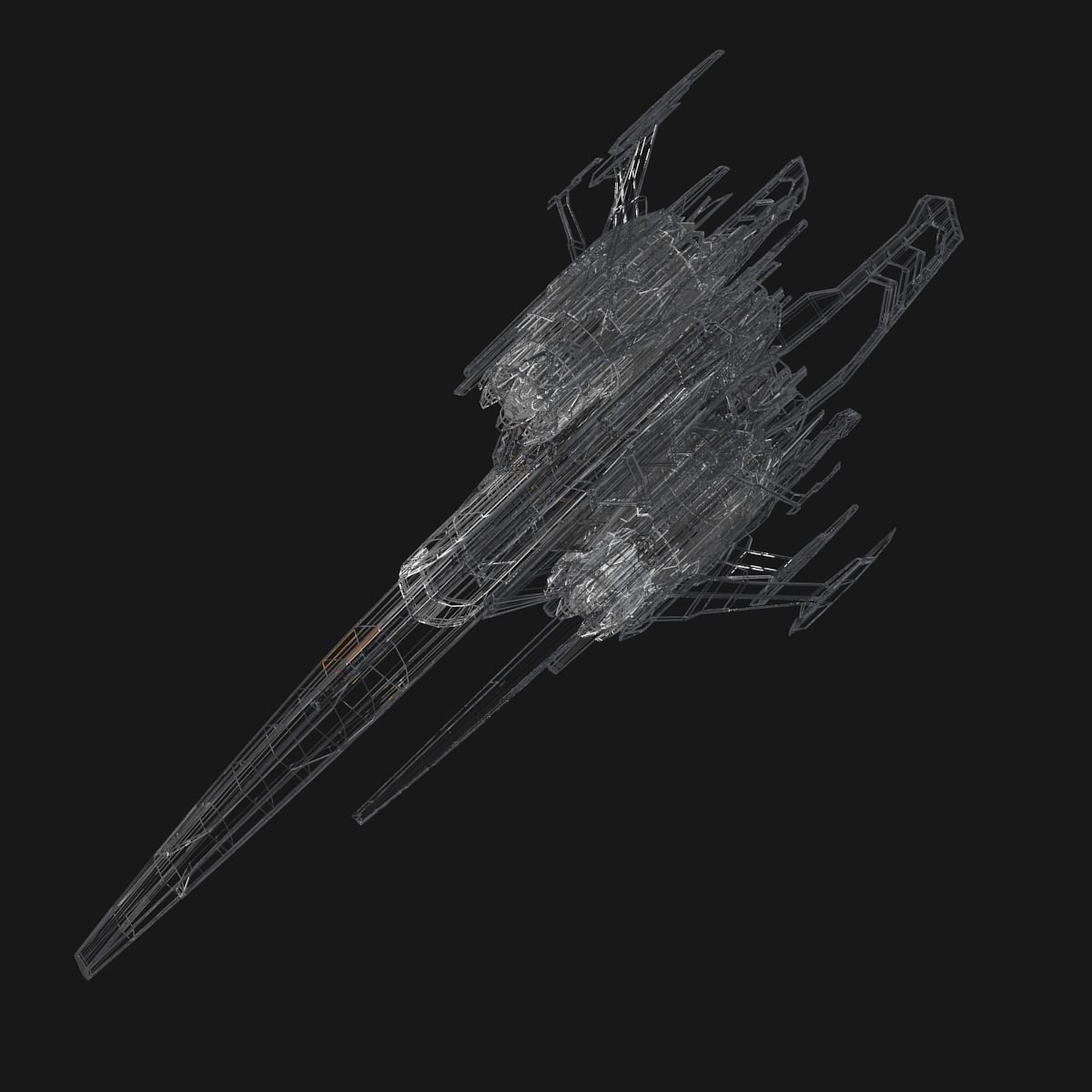 Sleek Starship 3D model_8