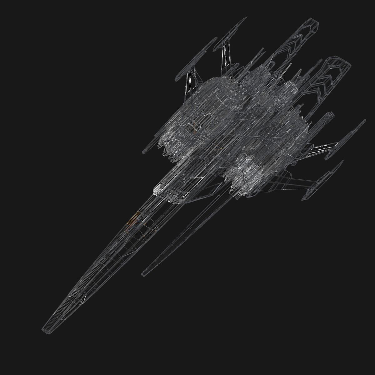 Sleek Starship 3D model_11