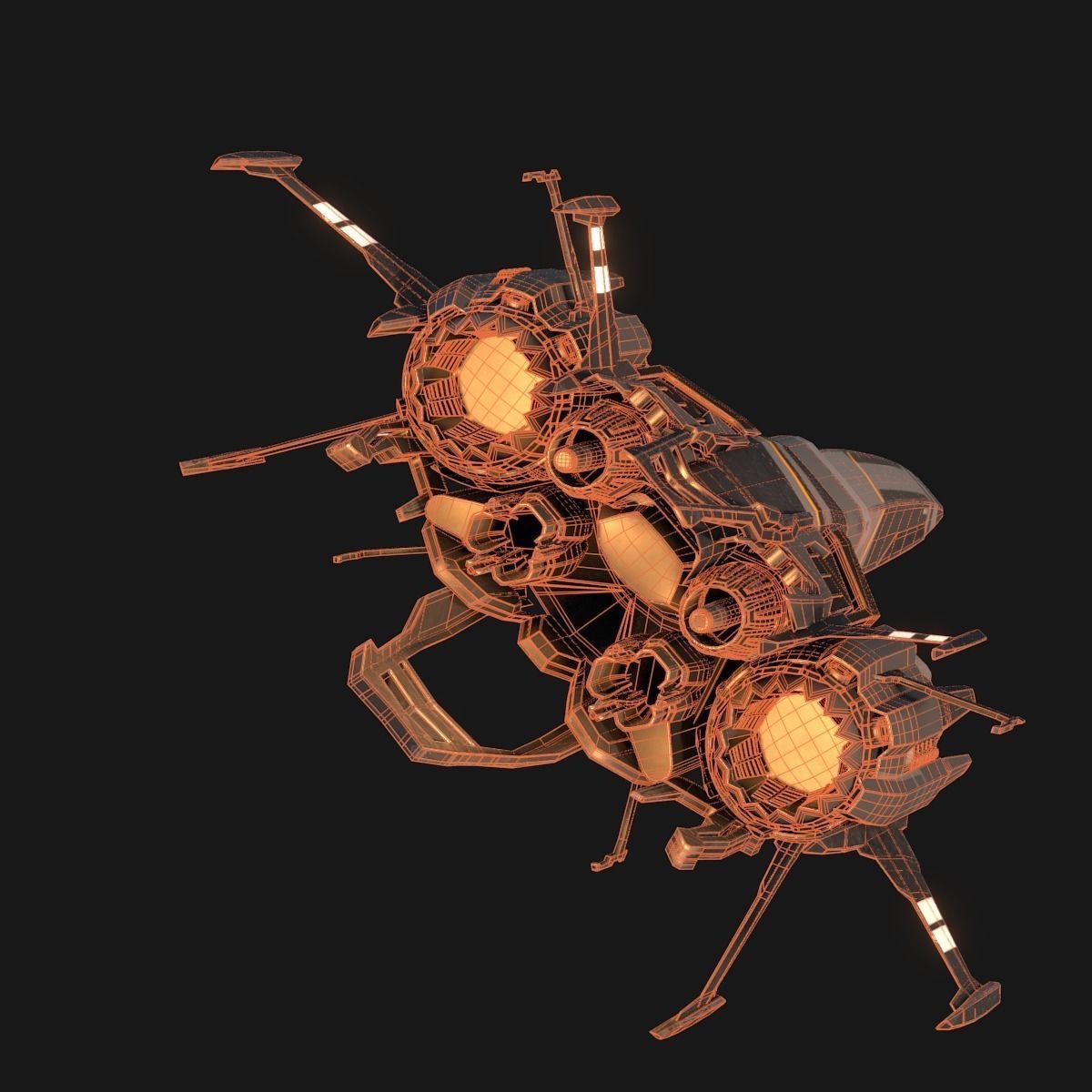 Sleek Starship 3D model_20