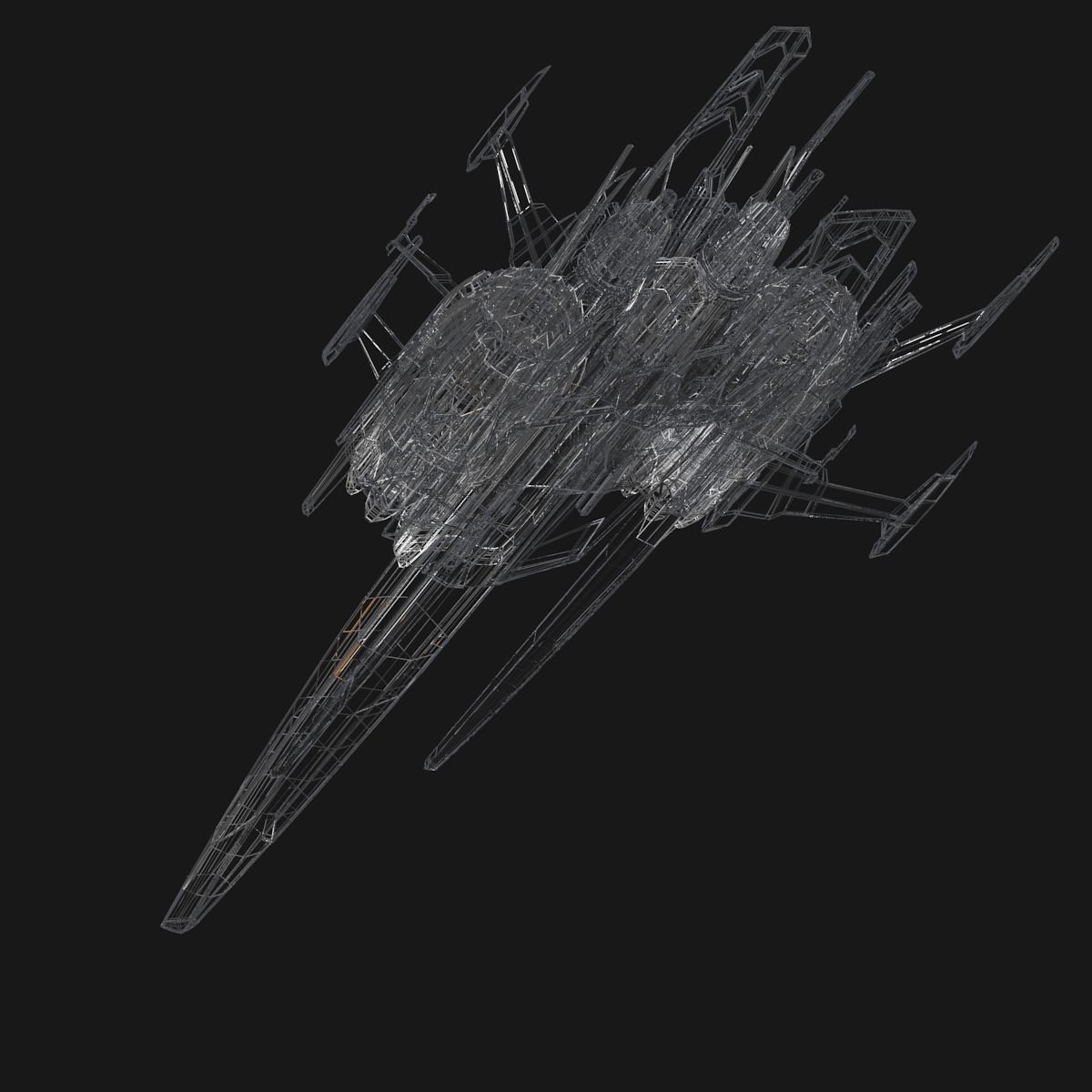 Sleek Starship 3D model_12
