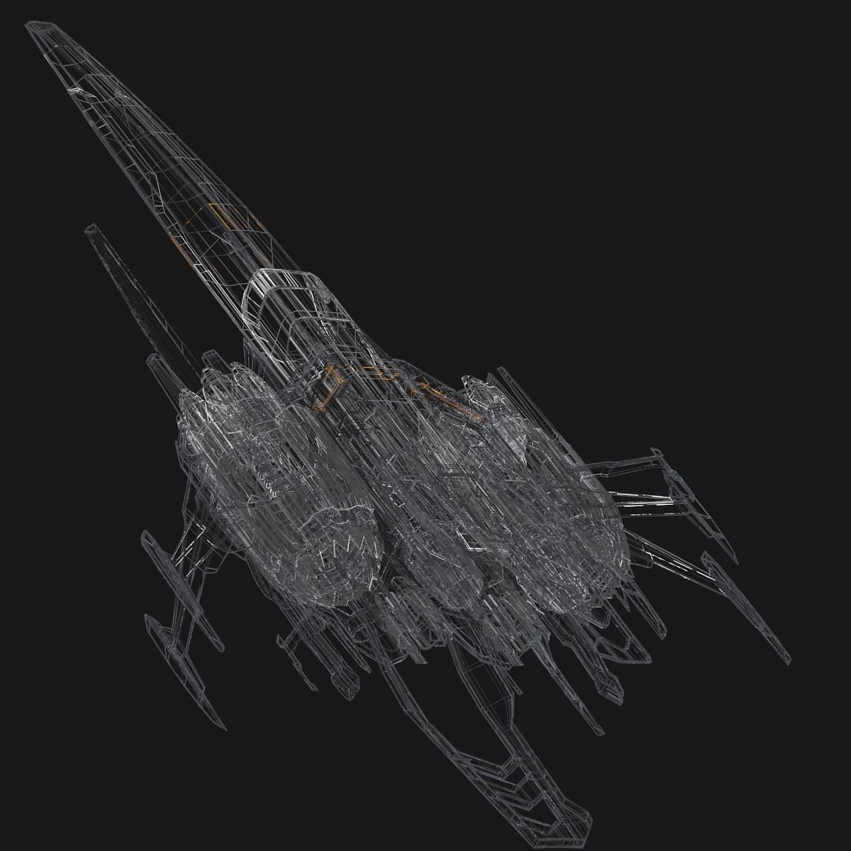 Sleek Starship 3D model_15