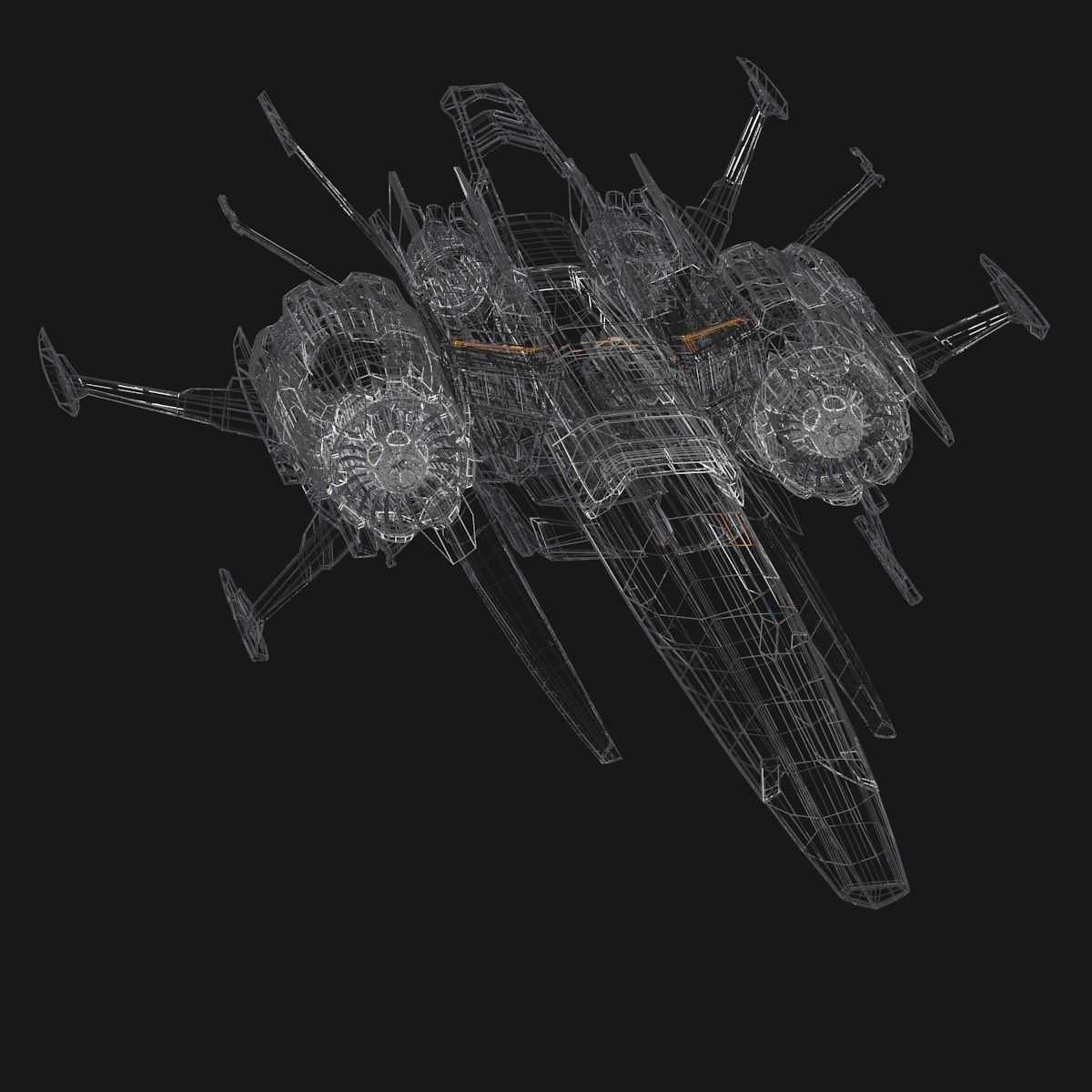 Sleek Starship 3D model_9