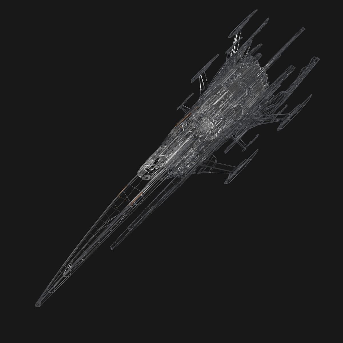 Sleek Starship 3D model_6
