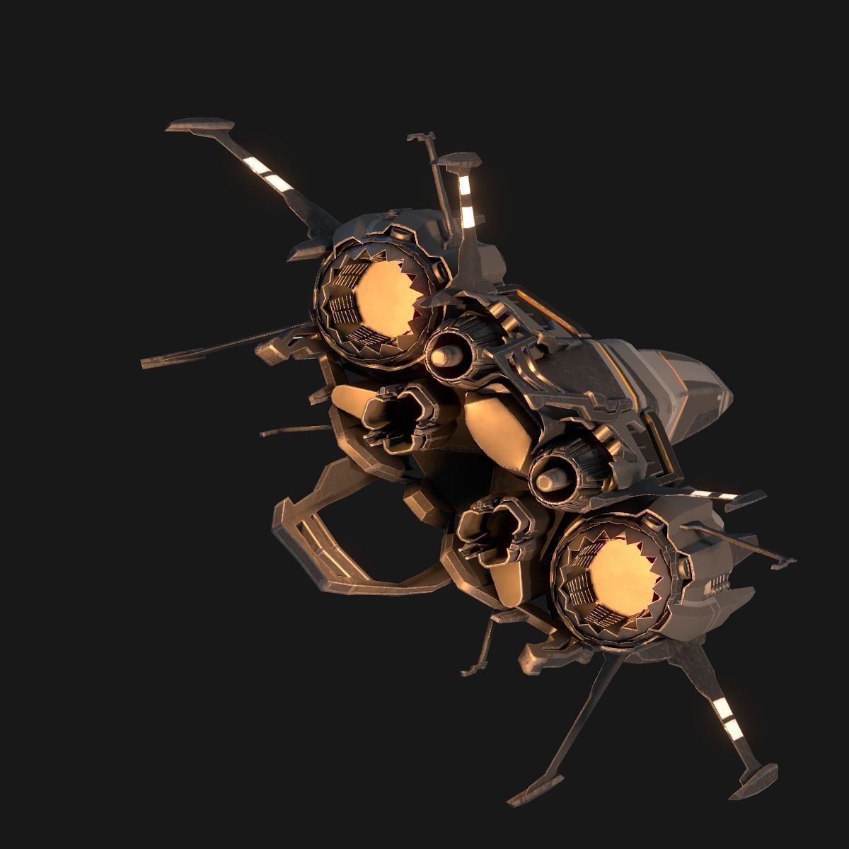 Sleek Starship 3D model_7