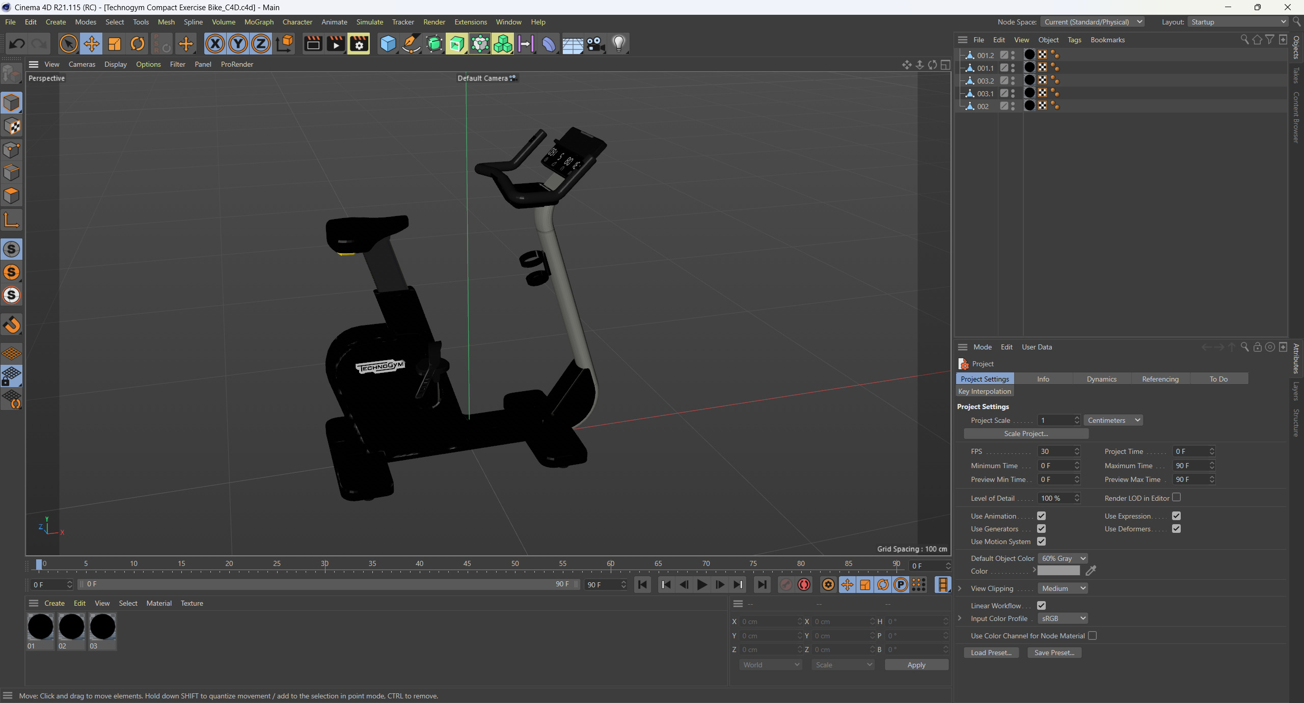 Technogym Compact Exercise Bike 3D model_12