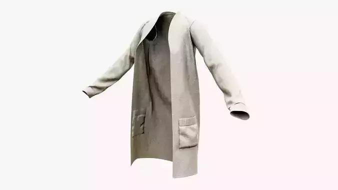Long Cardigan Low-poly 3D model