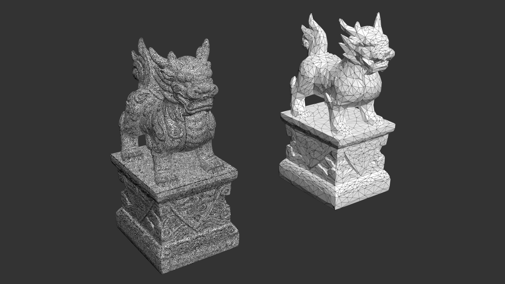 Ancient Asia Stone Statue Pack A - 250602 Low-poly 3D model_7