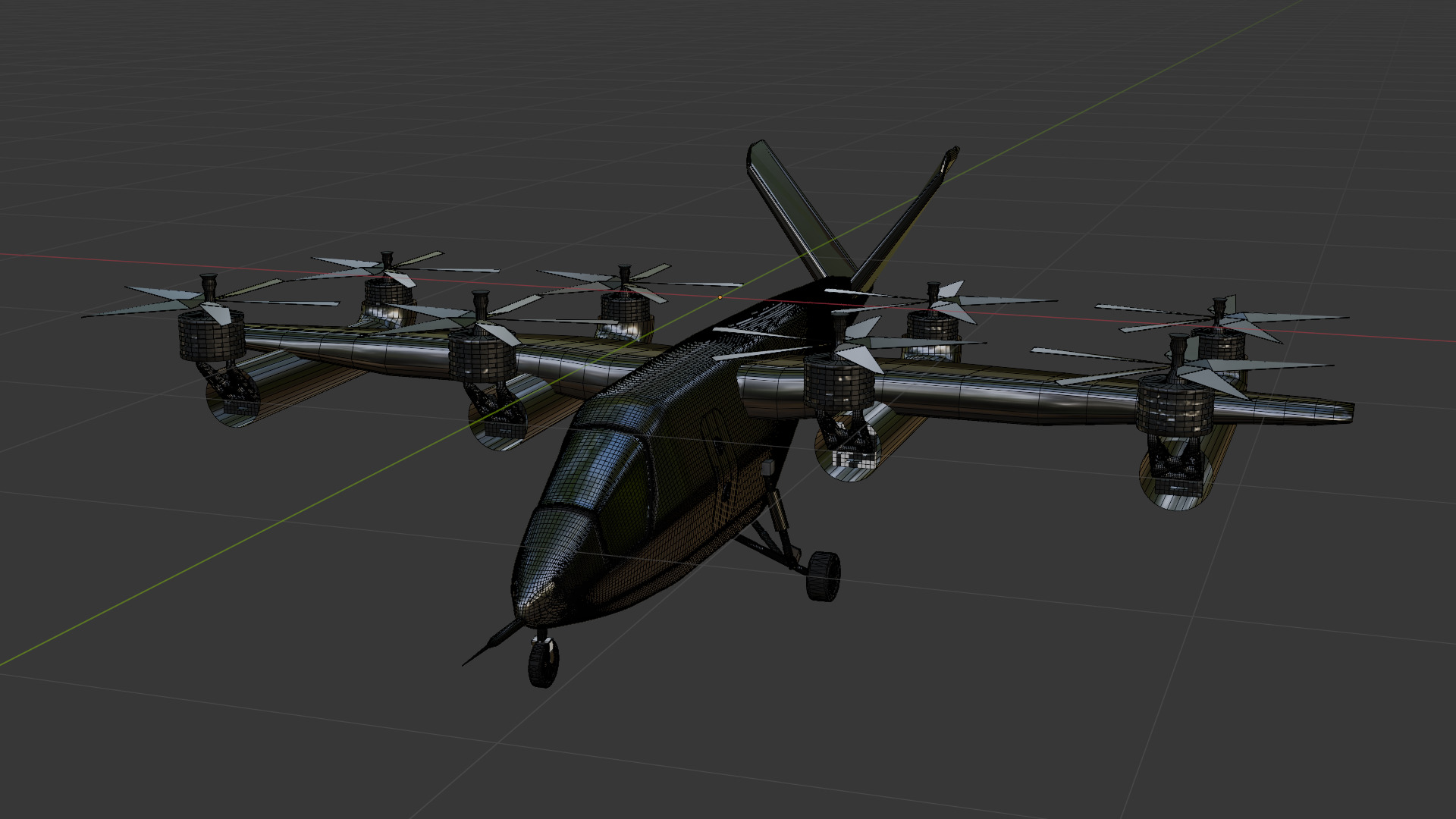 Low Poly Vertical Aerospace VX4 eVTOL  Game-Ready 3D Model Low-poly 3D model_8