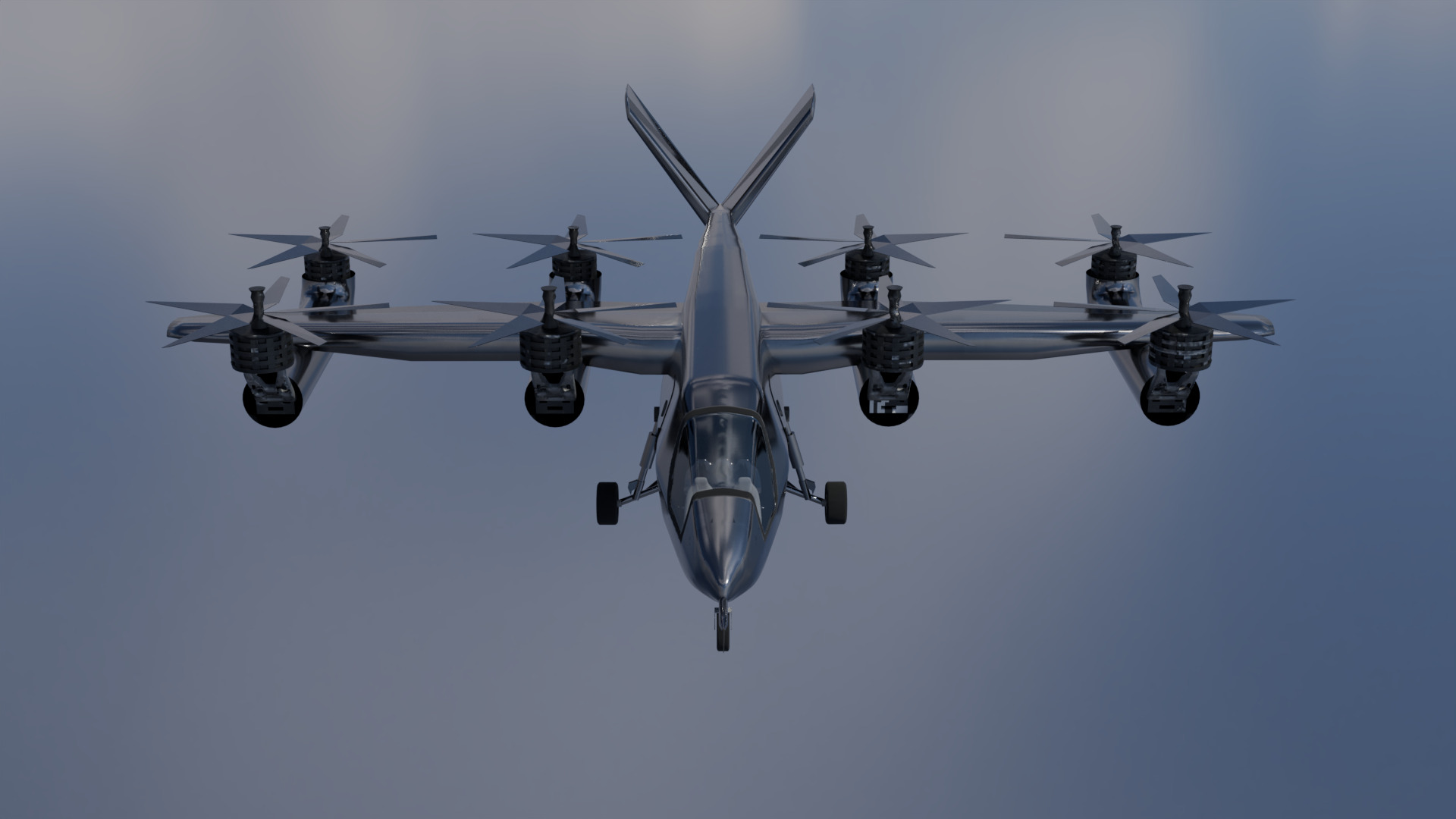 Low Poly Vertical Aerospace VX4 eVTOL  Game-Ready 3D Model Low-poly 3D model_7