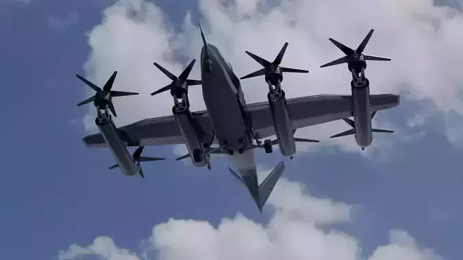 Low Poly Vertical Aerospace VX4 eVTOL  Game-Ready 3D Model Low-poly 3D model