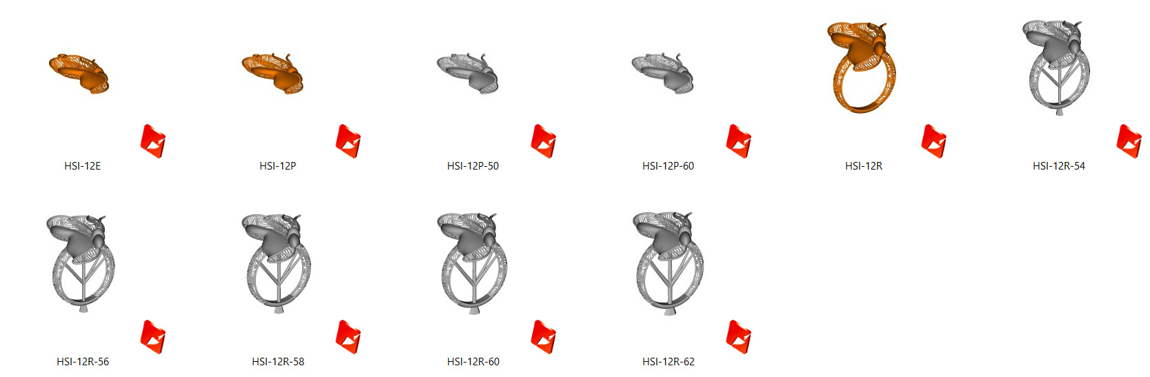 Golden Wings-Wings of Summer-Half Set-H2-12- 3D print model_11