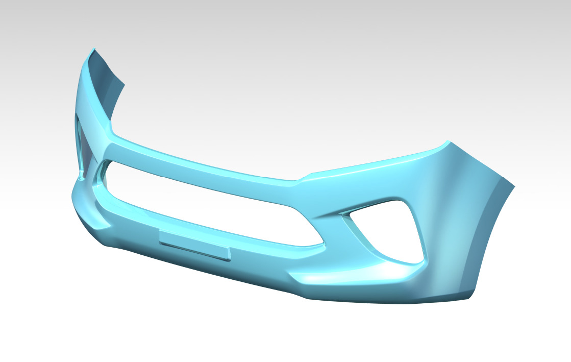 Generic Car Bumper CAD  Automotive Front  3D print model_1