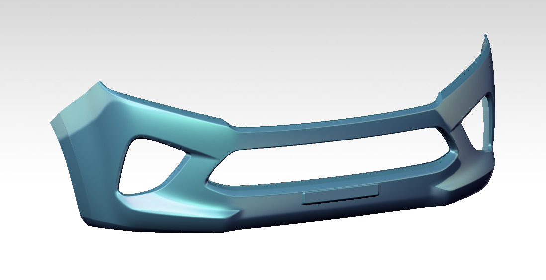 Generic Car Bumper CAD  Automotive Front  3D print model_3