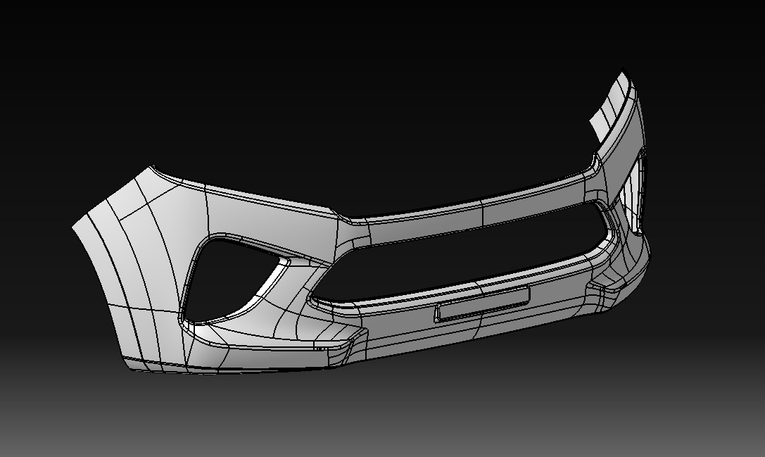 Generic Car Bumper CAD  Automotive Front  3D print model_4