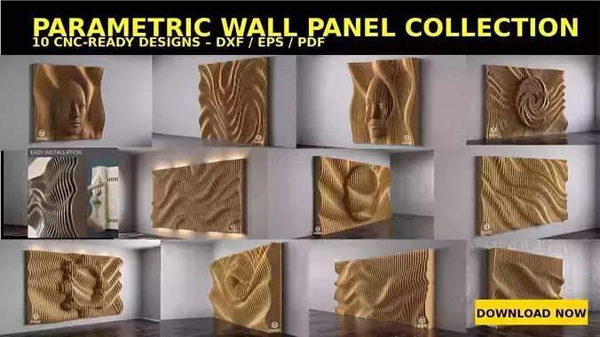 Parametric CNC Wall Panels Collection 10 Designs 