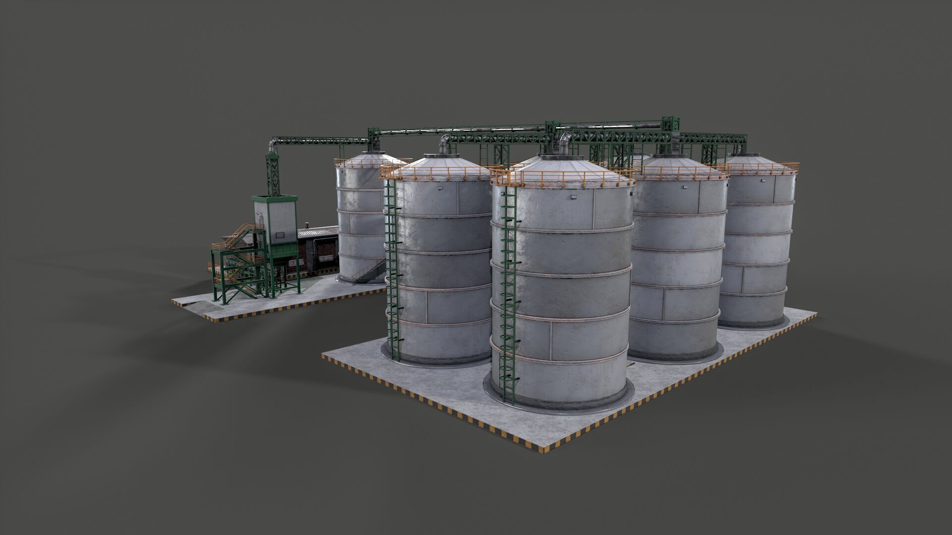 Huge Refinery Low-poly 3D model_6