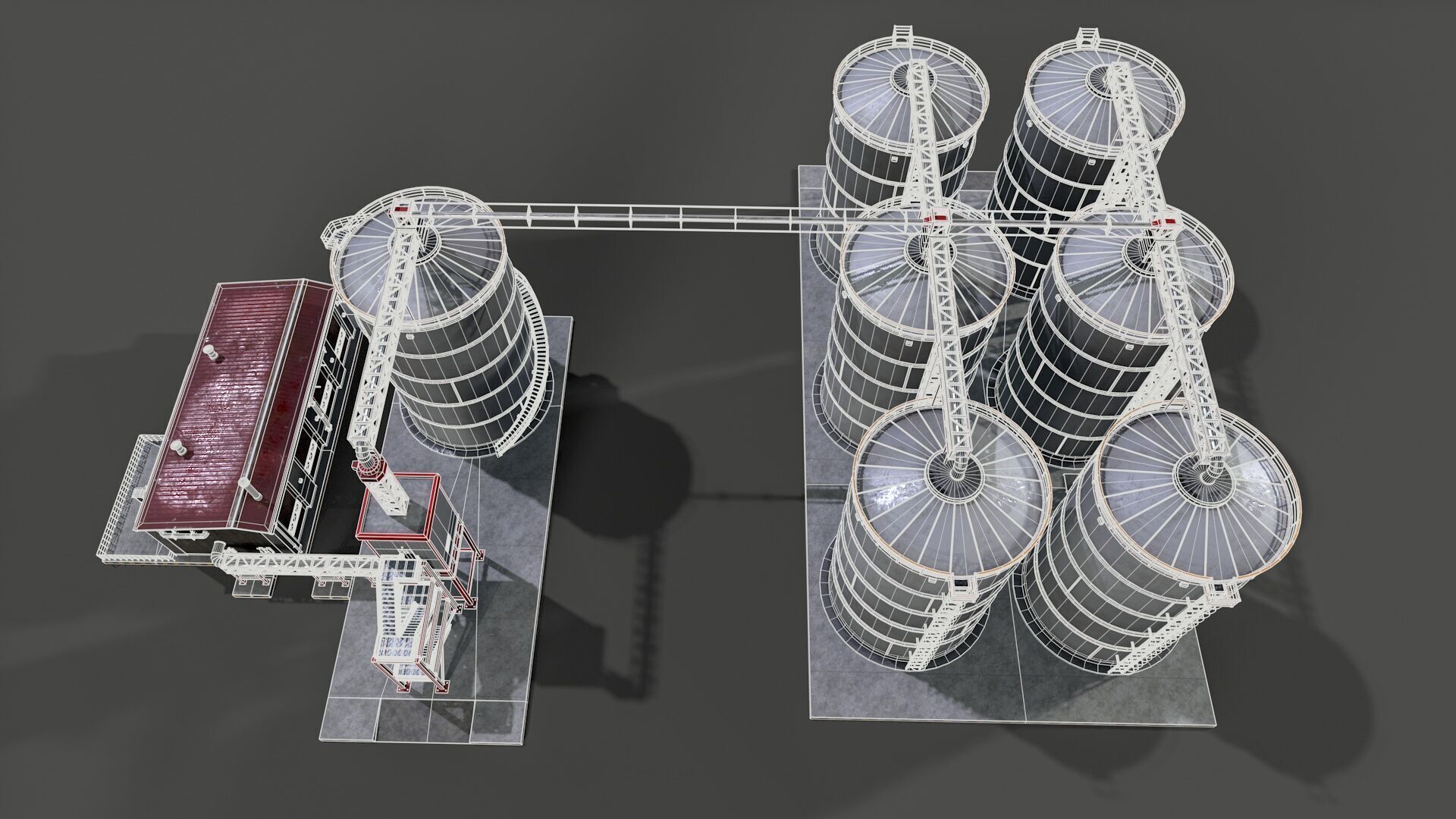 Huge Refinery Low-poly 3D model_10