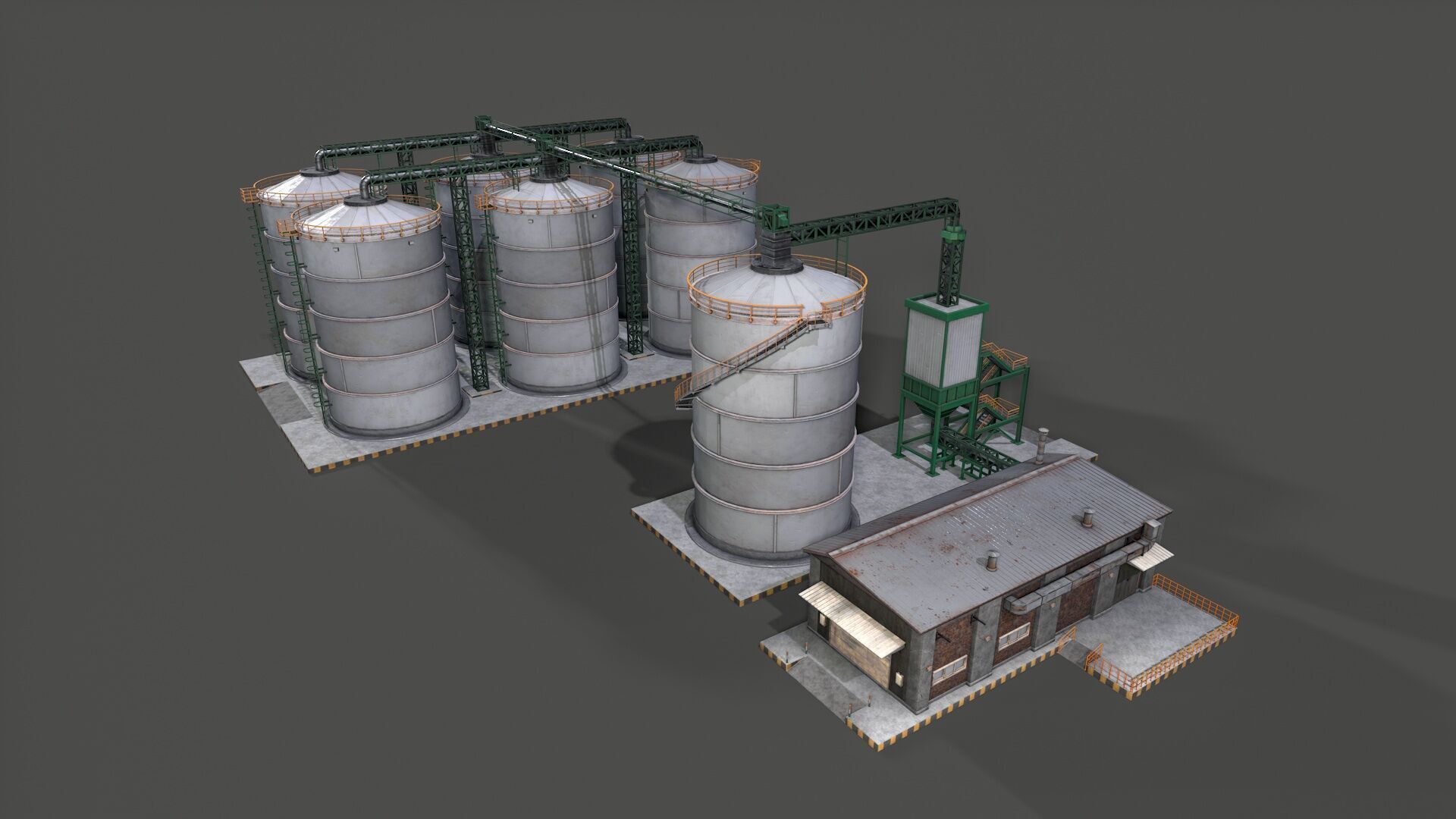 Huge Refinery Low-poly 3D model_4
