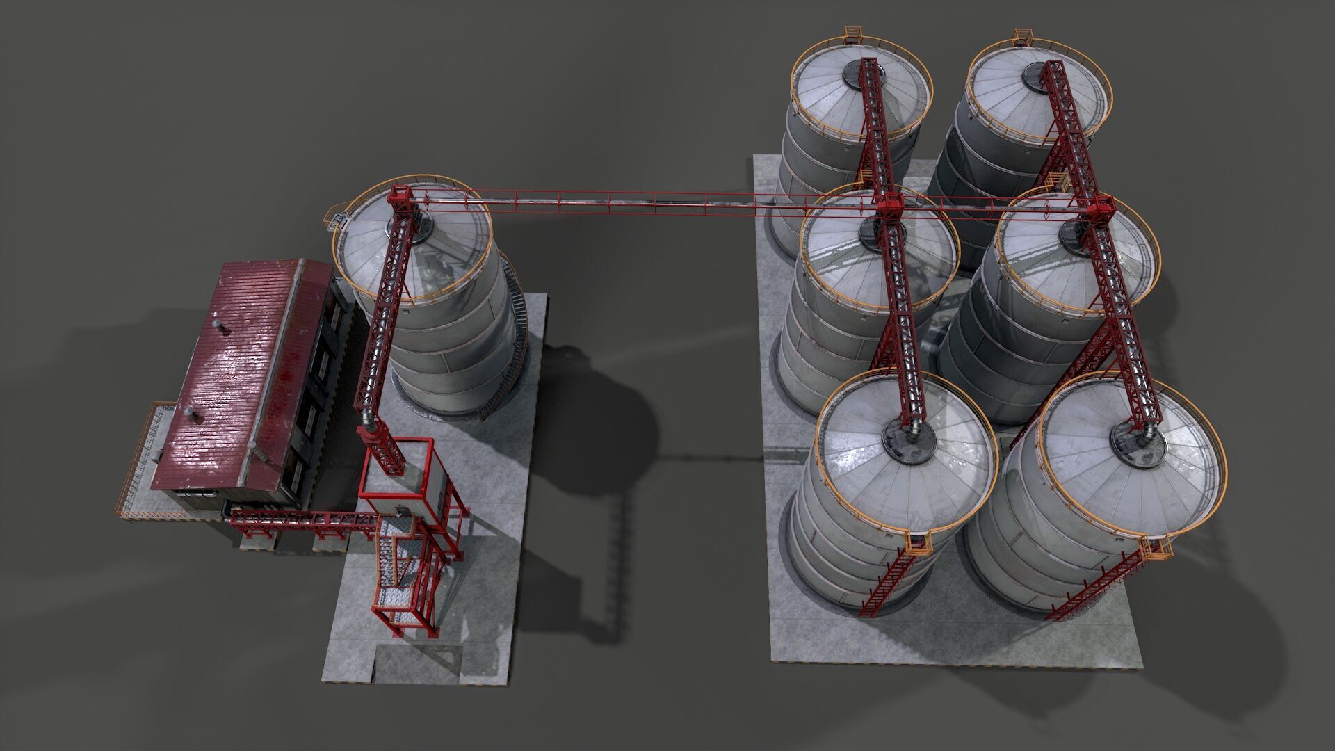 Huge Refinery Low-poly 3D model_5