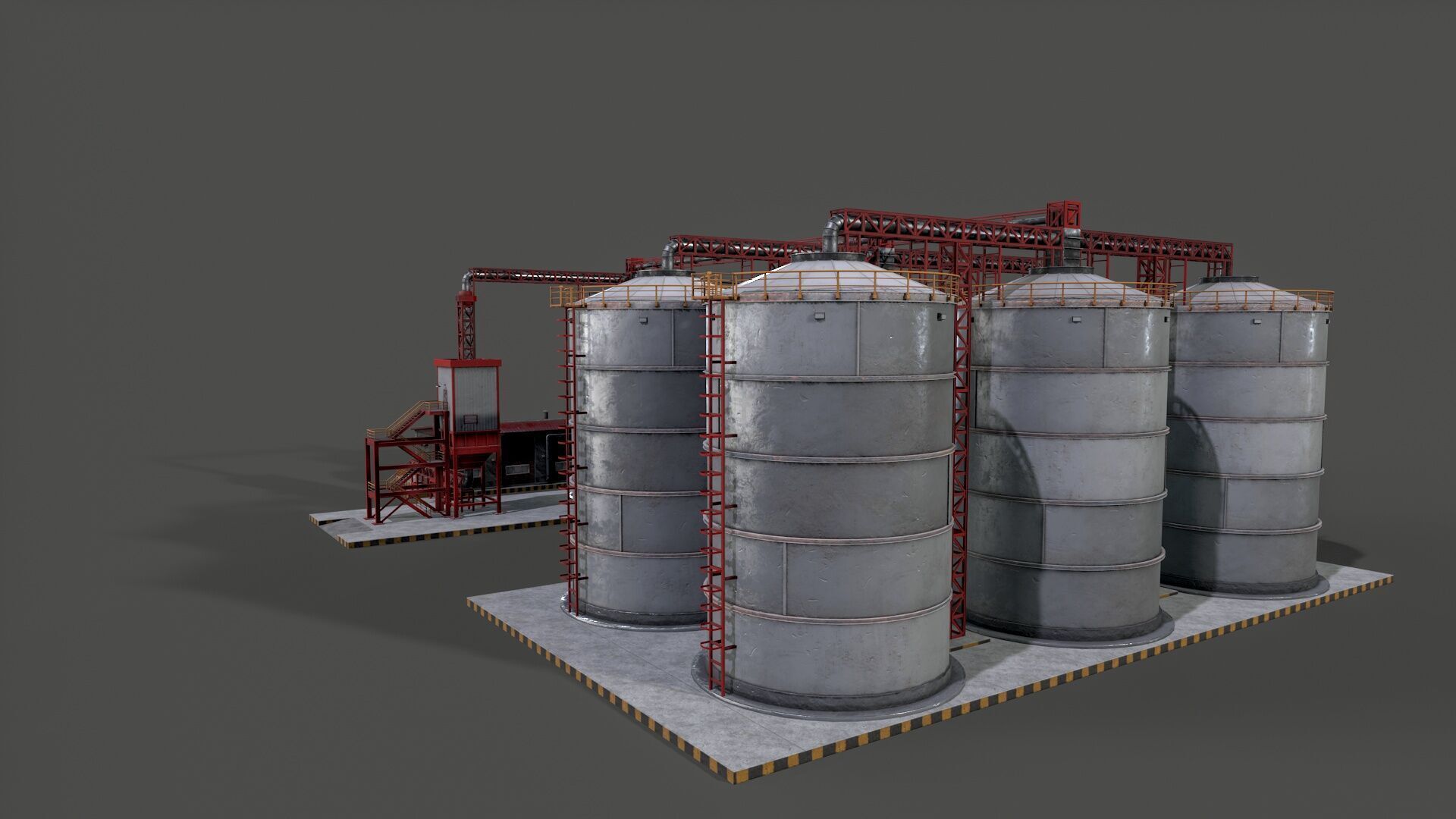Huge Refinery Low-poly 3D model_3