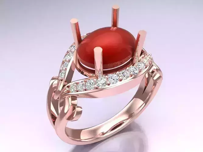 Oval stone ring - Womens  Rings -  N416855