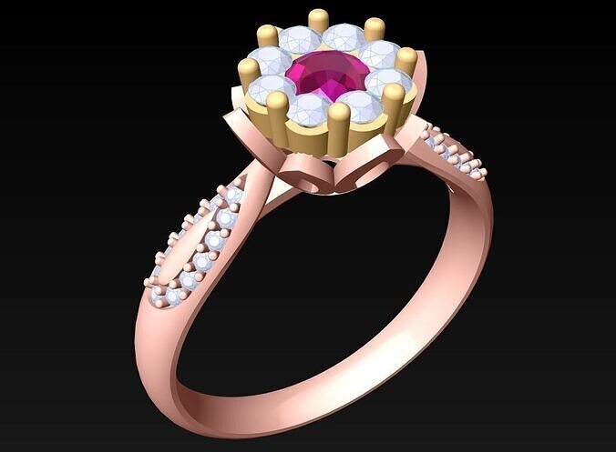 Diamond Ring - Womens Rings - N416944 3D print model