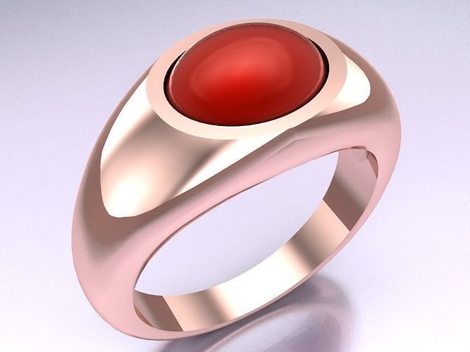 Oval stone ring - Mens Rings - N416053 3D print model