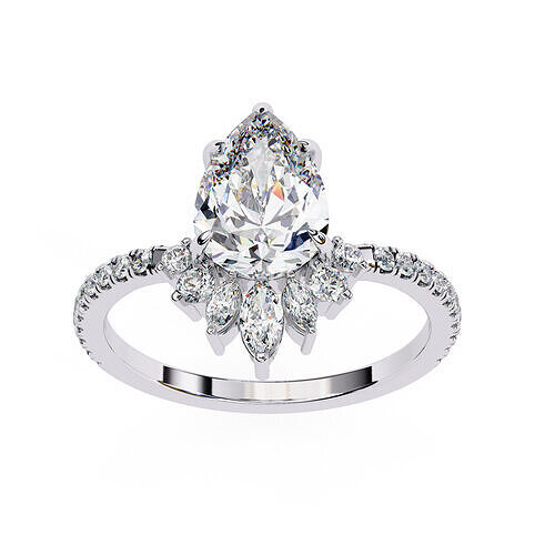 PEAR DIAMOND RING -CAD-145 3D model