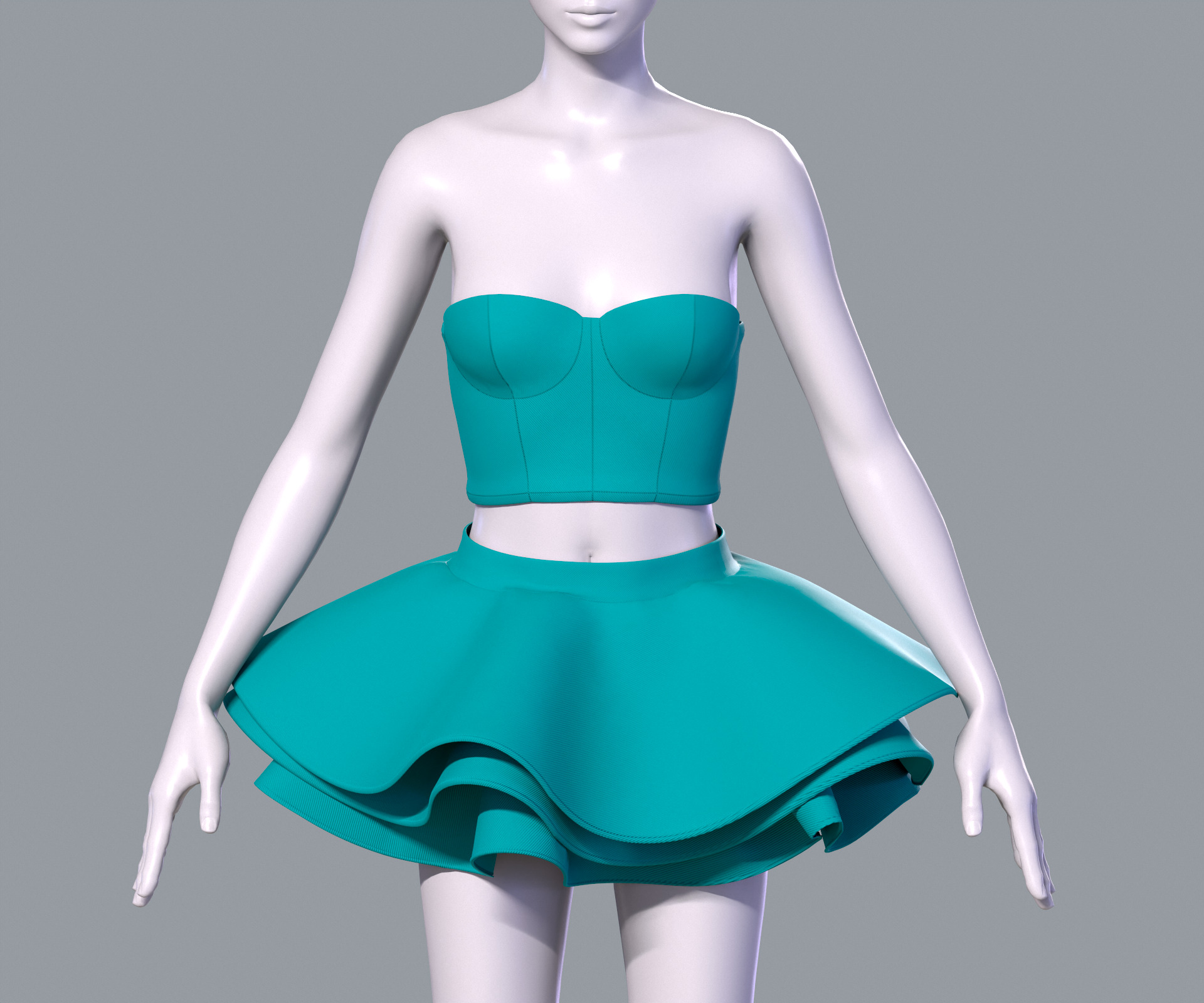 Barbie dress 3D model_5
