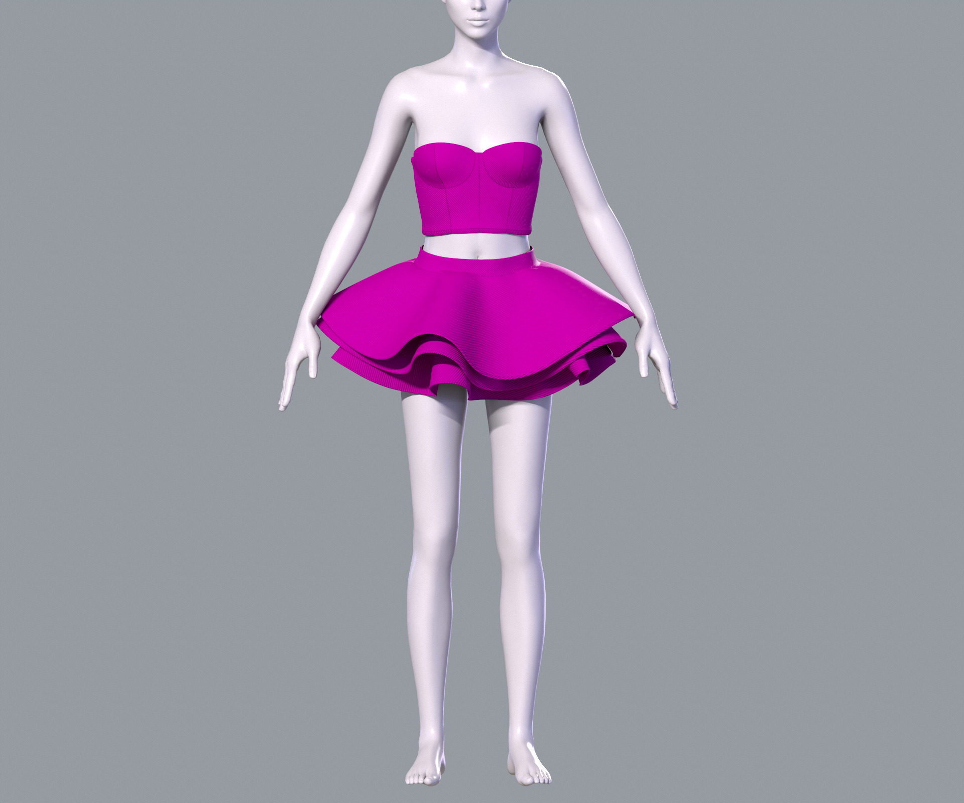 Barbie dress 3D model_1