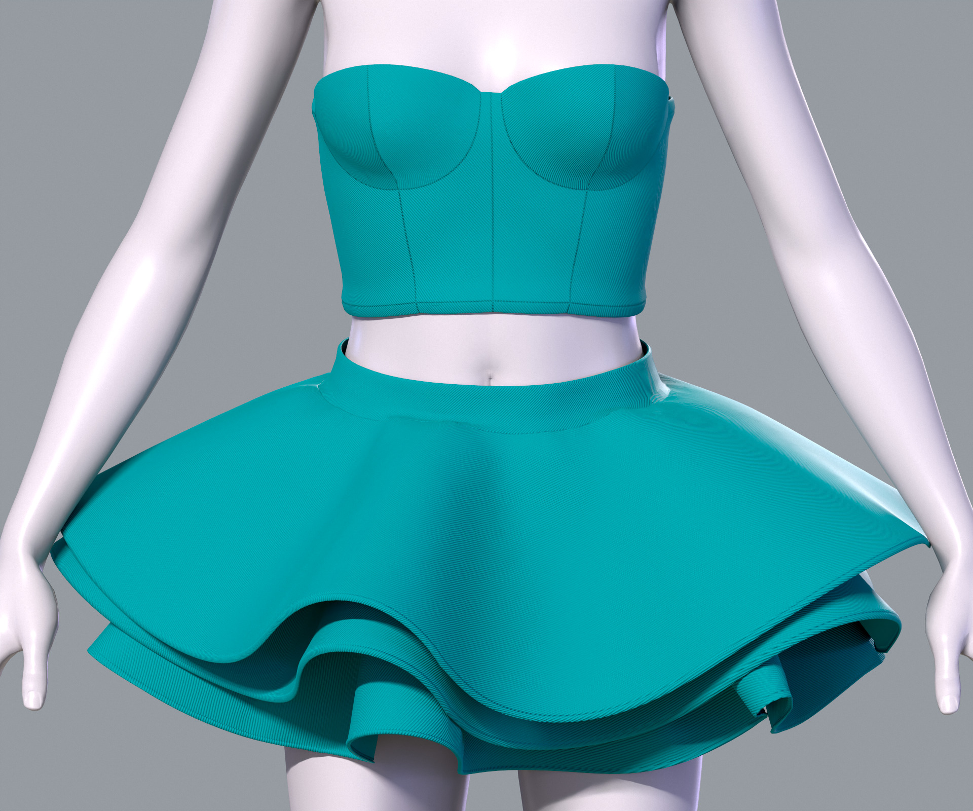 Barbie dress 3D model_6
