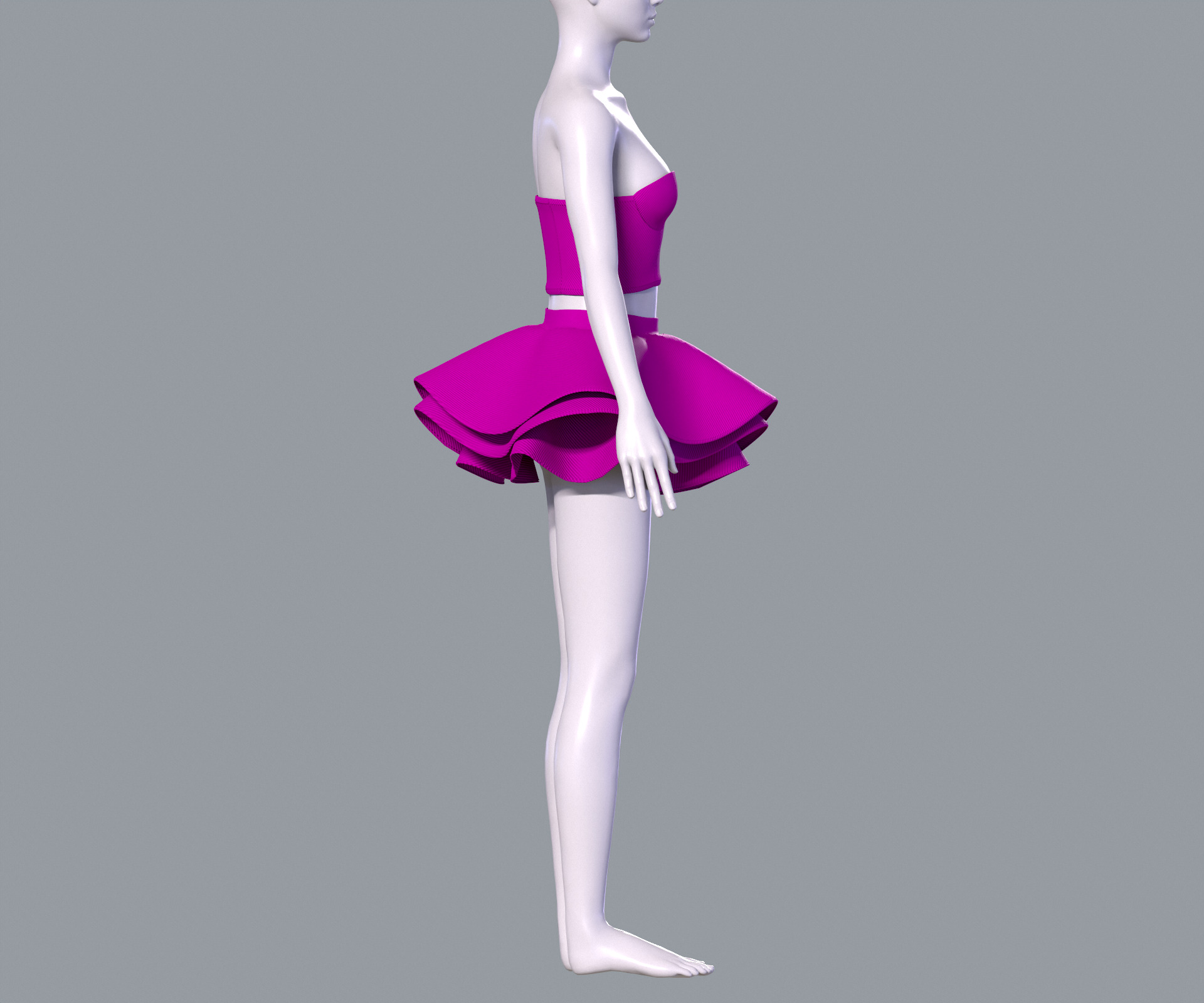 Barbie dress 3D model_2