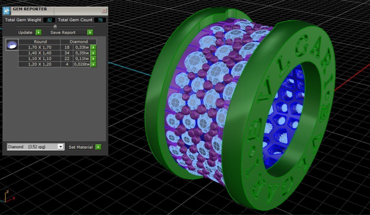 Bvlgari Necklace With Gems 3D print model_12