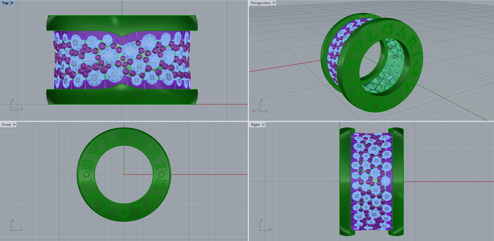 Bvlgari Necklace With Gems 3D print model_10